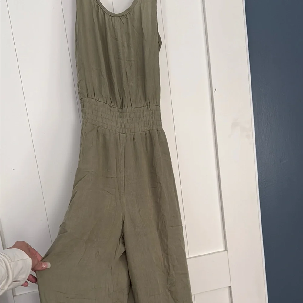Prana Green Wide Leg Jumpsuit with V-Neck - Picture 4 of 4